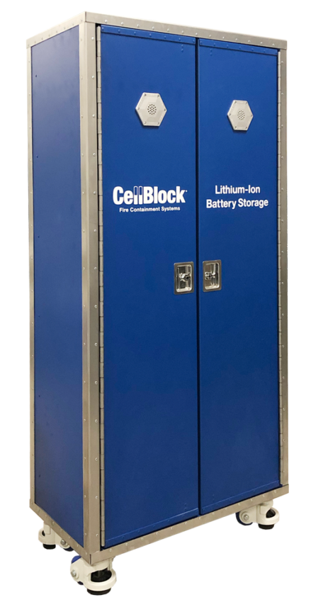 The CellBlock Battery Storage Cabinet for the safe storage of lithium-ion batteries.