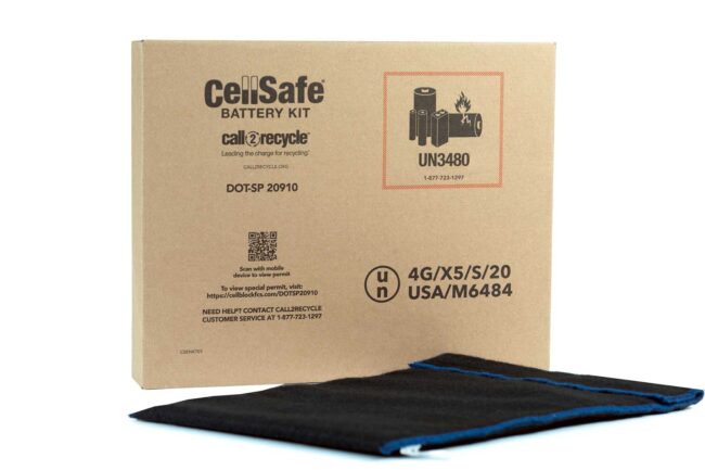 CellSafe Envelope for shipping batteries